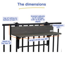 Views 3Ft Folding Balcony Bar Table (Charcoal) - Durable, Space-Saving, Easy Assembly | Weatherproofed Acacia Wood with Adjustable Steel Brackets for Patio, Terrace, Deck, Porch, Backyard