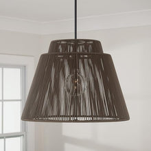 Capital Lighting 956311UK Jasper Indoor/Outdoor Hand-Wrapped Resin Pendant, 1-Light 100 Watt, 17" H x 23" W, Umber and Black
