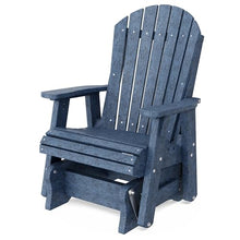 Wildridge Heritage Single Glider, Patriot Blue - Outdoor Weather Resistant Recycled HDPE Glider for Porch, Patio, Deck