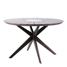 Armen Living Sachi and Brighton 5 Piece Dining Set Dark Eucalyptus and Grey Rope