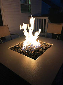 HPC Fire Match Light Gas Fire Pit Kit (TOR-MLFPK18SQ-FLEX-NG), 18x18 Pan, 12" Torpedo Burner, Natural Gas