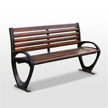 ZTHYSHXA Park Bench Dark Brown Park Outdoor Bench Aluminum Chair Legs Fiberglass with Backrest Long Stool