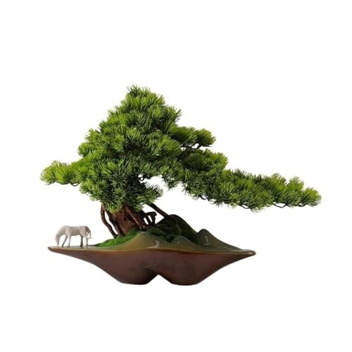 YXIANG56Q Fake Plants Simulation Welcome Pine Wigwam Decorative Ornaments Living Room Entrance Desktop Home Office Tea Room Bonsai Bonsai Tree
