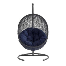 Outdoor Escape Black Outdoor Lounge Chair with Cushions, Rattan Seating, Weather-Resistant Frame for Patio, Garden, Poolside Lounge