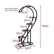 OKPJFHS Indoor Plant Stand Modern Metal Flower Shelf, Multipurpose Plant Stands,5Tier Tall Plant Stand, Large Curved Bonsai Display Rack, for Home Patio Lawn Garden Balcony,Black(Black