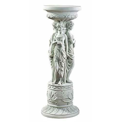 Design Toscano KY992 Chatsworth Manor Neoclassical Pedestal Column Plant Stand, Antique Stone