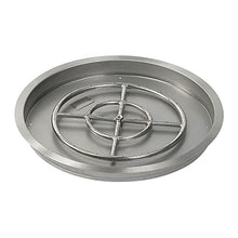 American Fireglass SS-RSPKIT-P-25 Propane 25" Round Stainless Steel Drop-in Fire Pit Pan with Spark Ignition Kit (18" Ring Burner Included)