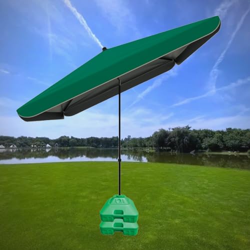 GYYDXXFC Outdoor Sunshade Umbrella, Patio Umbrella For Outdoor Use, Tilt Design With Base Quadrate Patio Umbrella, Adjustable Height(Green,3x3m)