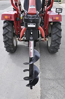 Tool Tuff Model 400 3-Point Tractor Post Hole Digger with 6" Auger Red