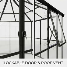 Takywep 12x10x8 FT Hexagonal Greenhouse for Outdoors, Heavy Duty Polycarbonate Walk-in Greenhouse with Aluminum Frame, Large Winter Greenhouse Black for Backyard Garden Patio