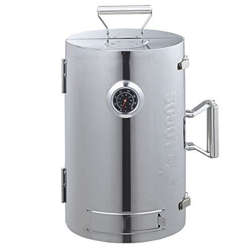 LOGOS Smoker, Forest Smoke Tower, Smoker, Cylindrical Type, 180° Opening/Closing Type, No Heat Source Required, Camping