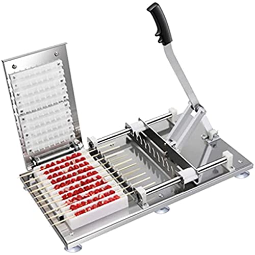 10 Holes Manual BBQ Skewer Maker, Commercial Quick Wear Stainless Steel Mutton Kebab Machine, BBQ Making, Easy Barbecue Skewers Maker, Manual BBQ Threading Machine