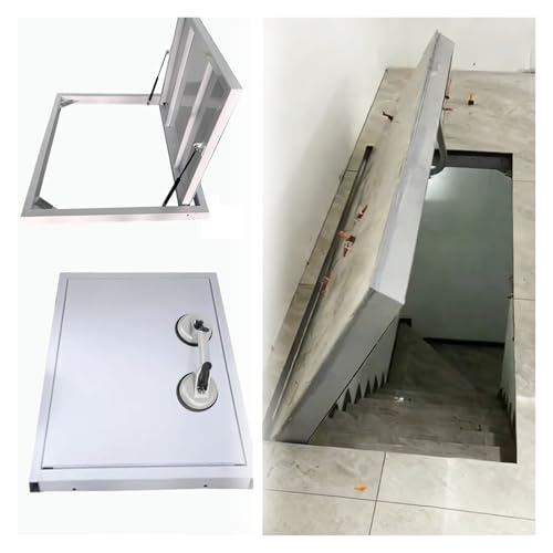 ERRULAN All Weather Basement Floor Hatch Door, Crawl Space Access Door Outside with Suction Cups Opener, Stainless Steel Cellar Storage Door Cover(LXW 1400x800mm/55.1x31.5in)