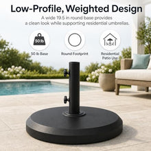 Treasure Garden 50 lb Garden Market Umbrella Base – Black Auminum Shell with Cast Iron Core – Fits 1.5 Inch Poles