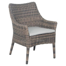 Afuera Living Modern Wicker Dining Chair, 18.5" Seat Height, Aluminum Frame, HDPE Brown Sea Wattle Wicker, Foam Cushion with Sunproof Cover, Outdoor Patio Chair for All-Weather Use