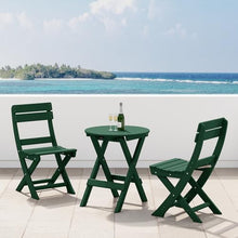 Costaelm Outdoor Bistro Table and Chairs Set of 2, Round Portable Folding Bar Height Barstool Set of 3, Tall Balcony Pub High Top Table 3 piece Patio Set for Deck, Backyard, Garden, Dark Green