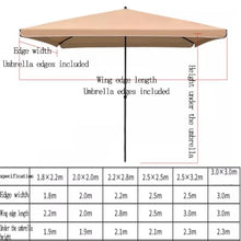 EUQKKWLOY Adjustable Outdoor Patio Umbrella 2x2m, 2.5x2.5m, 3x3m - Rectangular Beach Parasol, Garden Canopy, Sunshade, Blue, Height Adjustable, UV Protection, Durable, Stylish