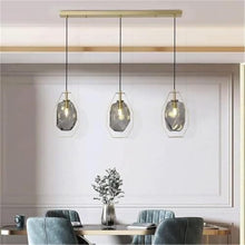 Classic Glass Pendant Light Fixture - 77cm Long Plate Chandelier with