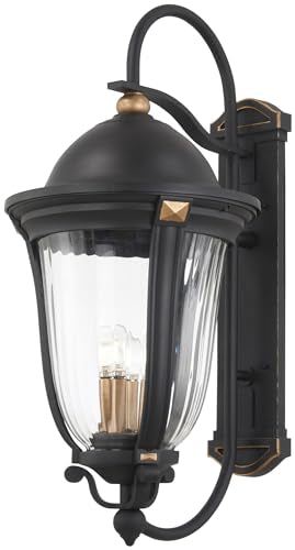 Peale Street 33" H Sand Coal and Vermeil Gold Outdoor Wall Light
