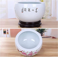 FAFACAI Extra Large Jingdezhen Ceramic Hydroponic Planter White Background Ink Painting Plum Blossom Flower Pot for Indoor & Outdoor & Windowsill Gardens All Home Garden Flowers (28 * 17cm)