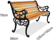 ERoomQ Outdoor GThe Bench,Heavy-Duty Park Bench with armrests and backrest, Patio Loveseats with cast Iron Frame and anticorrosive Solid Wood Slat