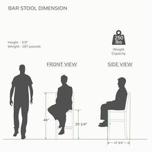 Cambridge Casual Costa Wood Bar Outdoor Dining Chair Set of 2