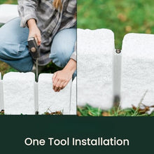Beuta Landscape Edging | Garden Edging Border | Polyrock Block XL for Lawn Edging, Flower Beds & Yard Edging – 40 Pack | Each Section Has 6 Blocks 48" L x 4" W x 9.5" H | 120 Spikes | Limewash