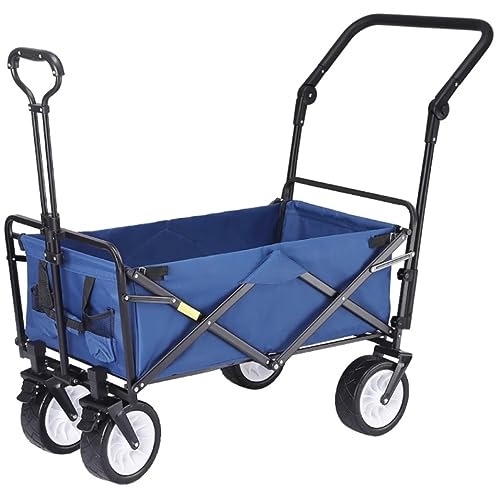 PUCNHZYNW Trolley Cart Folding Garden Trolley Cart with 4 Wheels Heavy Duty Wagon Shopping Cart for Outdoor Camping Pull Truck Camping Cart Garden Wagon