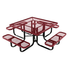 COATEDOUTDOORFURNITURE 46In Square Picnic Table, Expanded, Burgundy, Kids