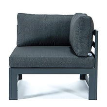 LeisureMod Chelsea 4-Piece Sectional Loveseat Set Black
