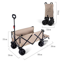 WHYUNM26 Outdoor Folding Utility Wagon Cart Collapsible Aluminum Alloy Bracket Adjustable Trolley for Shopping Camping Picnic Garden Beach