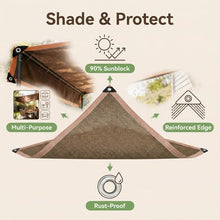 Rectangle Sun Shade Sail Canopy, 22' x 36' Patio Shade Cloth Outdoor Cover - Sunshade Fabric Awning Shelter for Pergola Backyard Garden Carport (Brown)