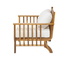 Merax 2 Piece 31.1" Mid-Century Modern Acacia Wood Outdoor Club Chair with Weather-Resistant Cushion, Patio Lounge Chair for Poolside, Deck, Backyard