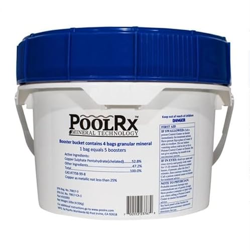 PoolRx+ Replacement Algaecide Minerals Booster Bucket, up to 6-Month Algae Control, for 7.5K-400K gallons, New Formula with Silver (use with PoolRx+ Unit).