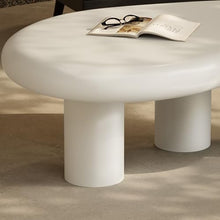 Modway Elowen Coffee Table in White - Concrete Sculptural Center Table for Indoor and Outdoor Spaces