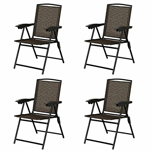 TEOYETTSF 4 Pieces Folding Hanging Chair Steel armrests Patio Garden Camping Adjustable backrest
