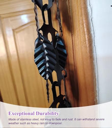 LZPHGB Metal Non-Rusting Rain Chain for Effective Eaves Drainage, Decorative Water Catcher Alternative to Downspouts, Enhances Porch Aesthetics,Black-7m (23ft)