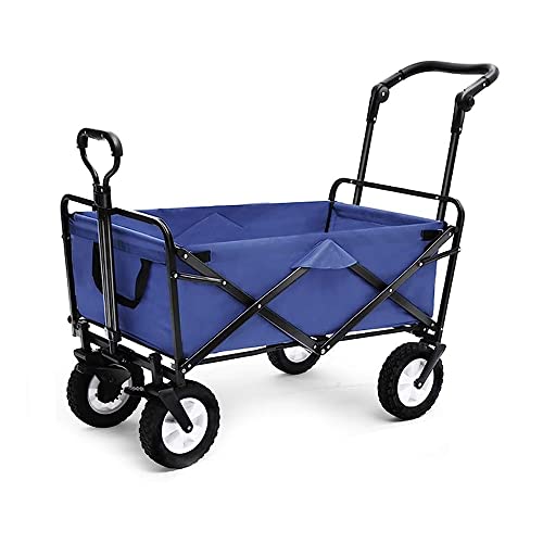 Handcart, Folding Garden Trolley Cart Heavy Duty Wagon Multi-Function Shopping Cart Load：80Kg
