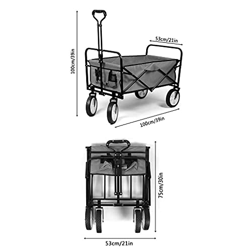 5sssallefaa Folding Utility Wagon Collapsible Cart 100kg Red