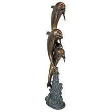 Design Toscano Triple Leaping Dolphins Cast Garden Statue Two Tone Bronze & Verdigris