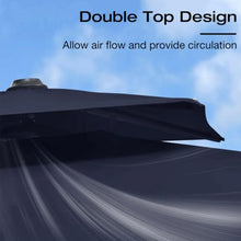 OROTLECT 11' Square Cantilever Umbrella With Base And Umbrella Cover With Zipper,Navy
