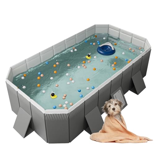 CHSUFBTY 1.8m Collapsible Swimming Pool - Multi-Function Tub for Bath, Cool Down, Sandbox - Foldable & Easy Store(Gere Grey,116 * 64.9 * 21.6in)