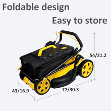 NJDQFA Electric Mower Cordless,Battery Operated Lawn Mower with 6 Adjustable Height 45L Collection Bag,80-Min Runtime Cordless Mower Brushless Motor