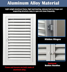 Innovz White Louvered Access Panel Door, Ventilated HVAC Utility Room Inspection Door for Water Heater & Pipe Maintenance, Attic Hatch Wall Hole Cover Plate(WxH(20x60in))