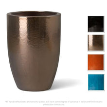 Emissary Gold Stoneware Round Planter 18in L x 26in H