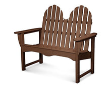 POLYWOOD Classic Adirondack 48" Bench, Mahogany - Heavy Duty HDPE Outdoor Patio Bench for Garden, Deck, Porch & Dock - 2 Person Seating
