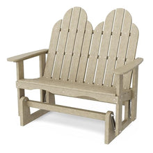 Wildridge Classic Adirondack Glider, Weathered Wood - Outdoor Weather Resistant Recycled HDPE Glider for Porch, Patio, Deck