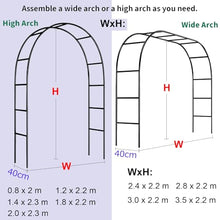 XYIANG Metal Garden Arch Heavy Duty Arbour for Roses Climbers and Fruit Weather Resistant Climbing Plant Support Large Wedding Arbor,Dark-Green-140X230Cm