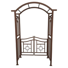 Oakland Living Brown Aluminum Garden Arbor Arch with Gate