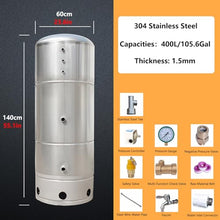 304 Stainless Steel Well Pressure Tank,for Home Bathroom/Rv/Garden/Washing Machines/Agricultural, with Mounting Kit((140x60cm/55x23in)400L/105Gal)